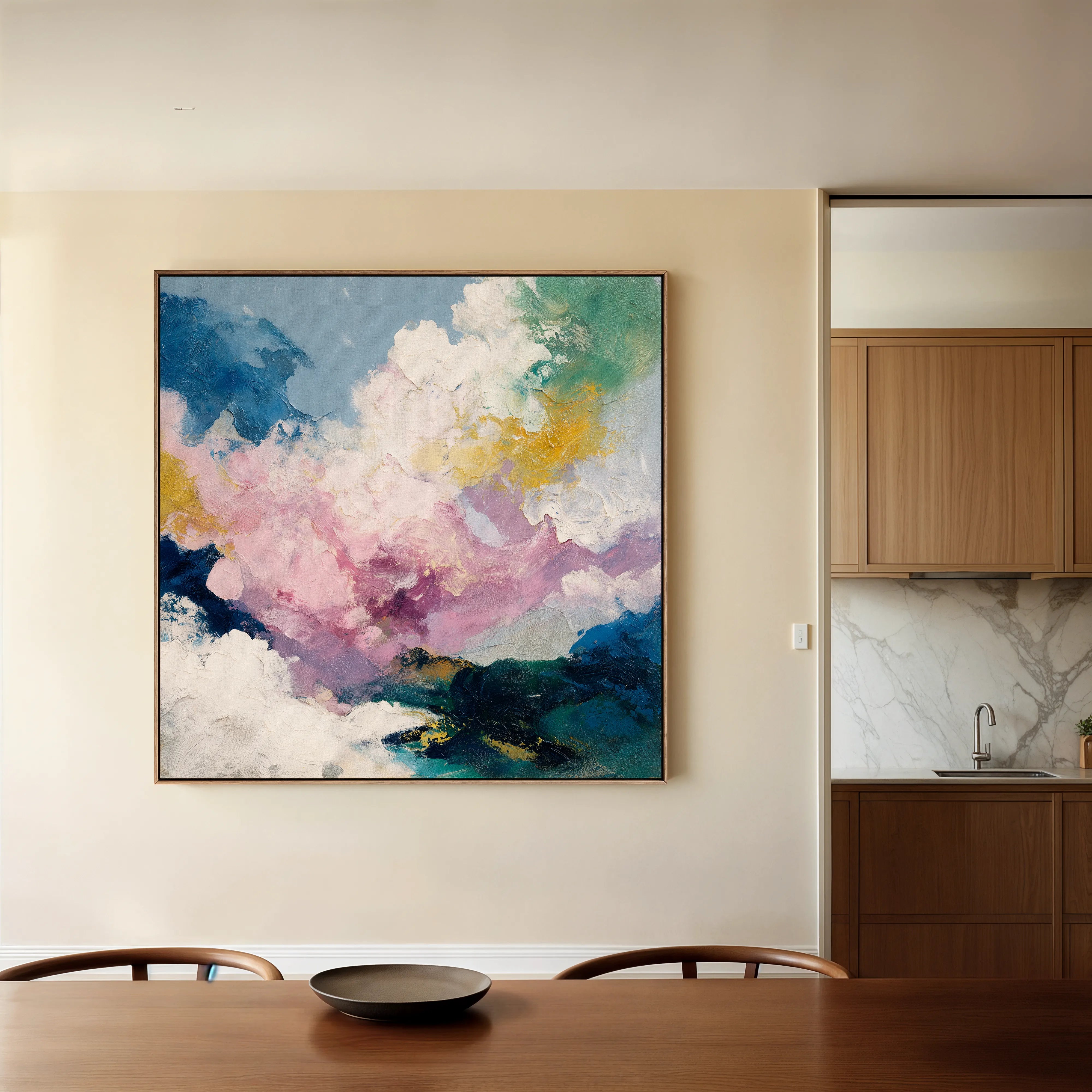 Abstract 1131 Canvas Art 16" x 16" / 40 x 40 cm / Black