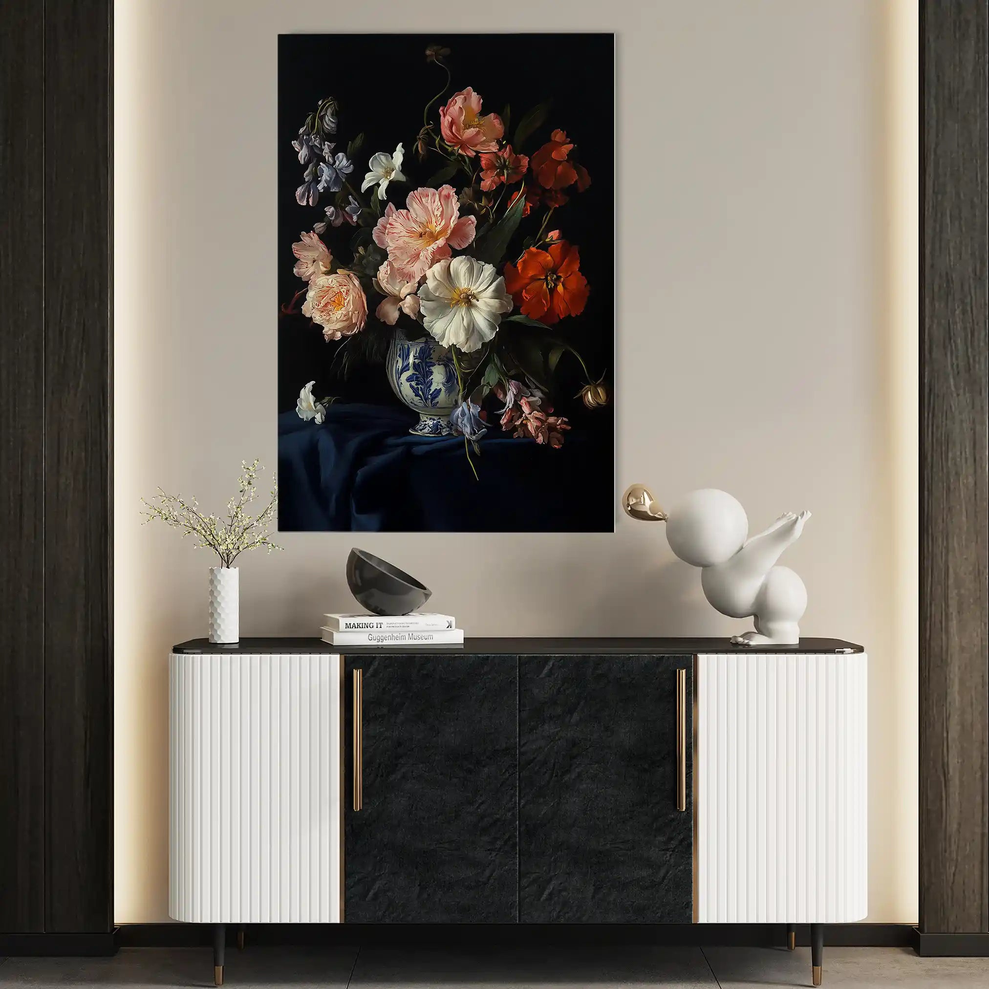 Floral 1131 Canvas Art 60 x 40 cm / Black
