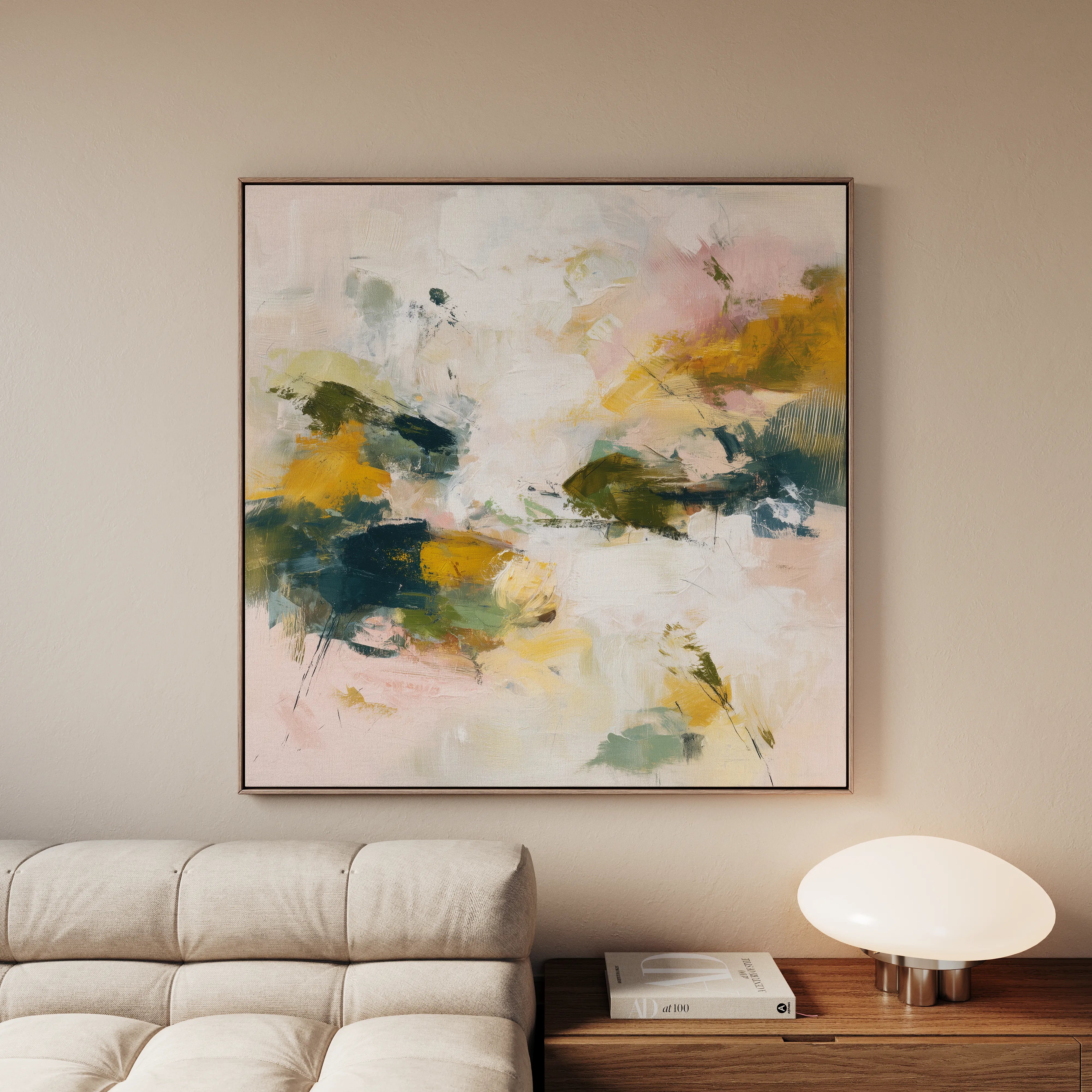 Abstract 1132 Canvas Art 16" x 16" / 40 x 40 cm / Black