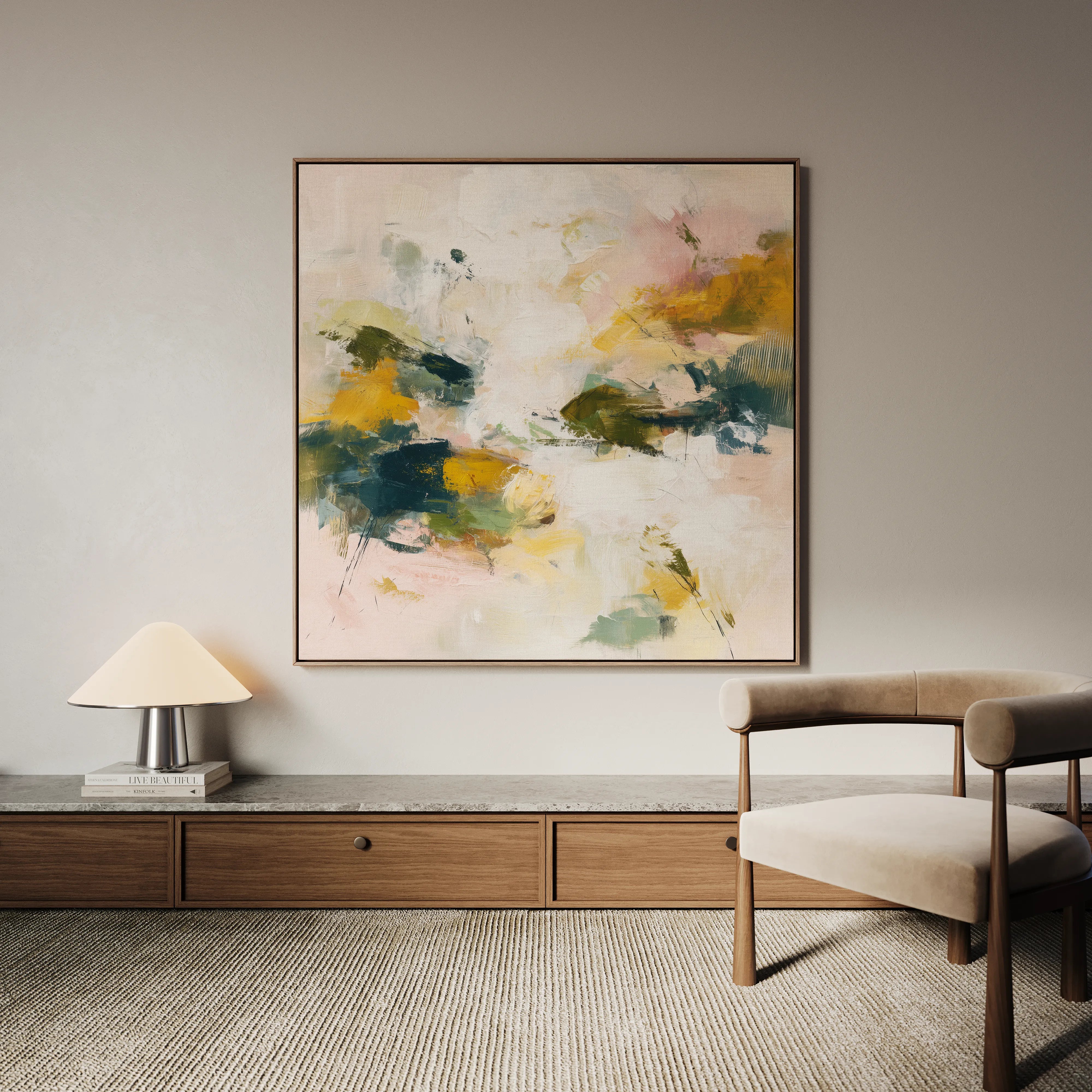 Abstract 1132 Canvas Art 16" x 16" / 40 x 40 cm / Black