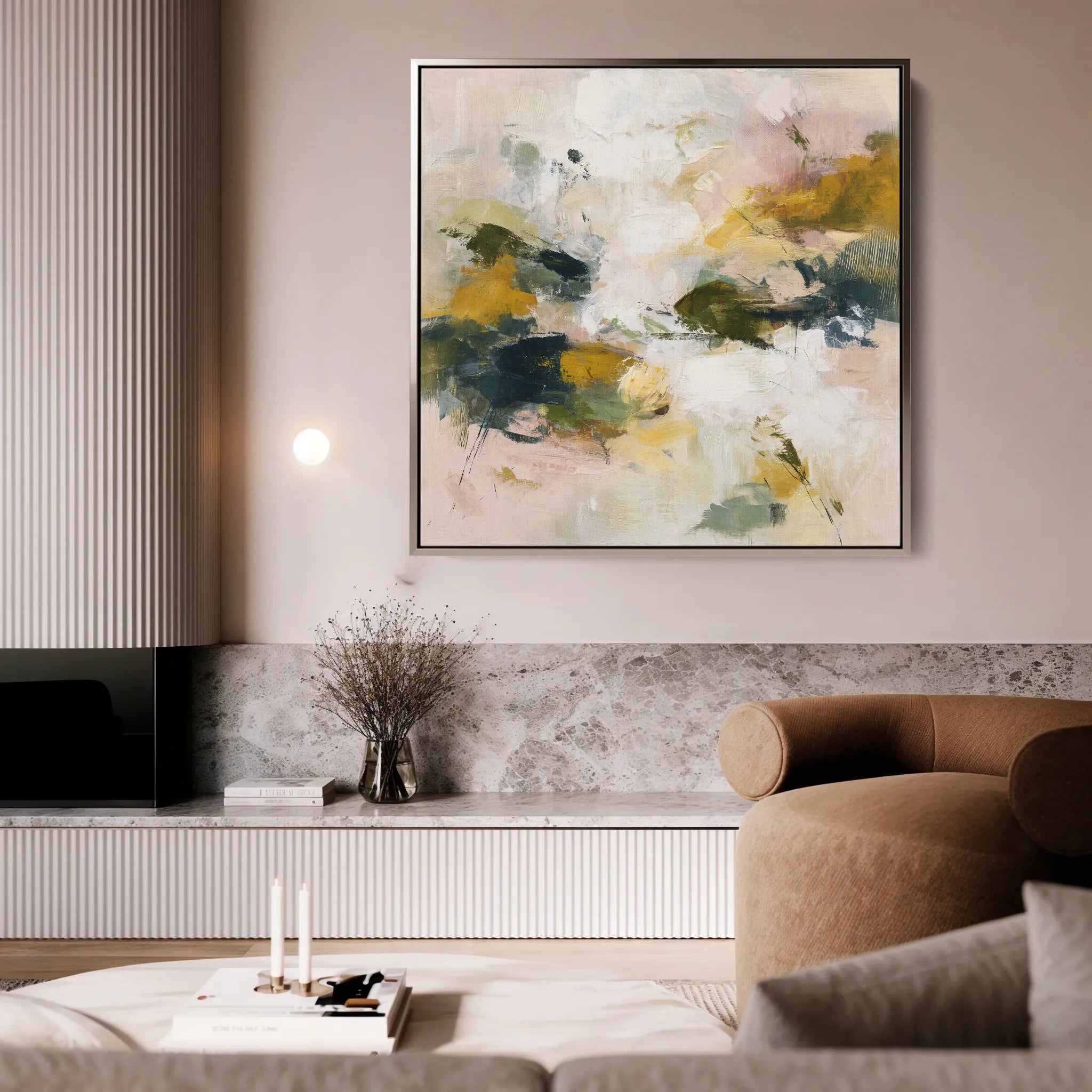 Abstract 1132 Canvas Art 16" x 16" / 40 x 40 cm / Black