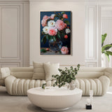 Floral 1132 Canvas Art 18" x 24" / 45 x 60 cm / Black