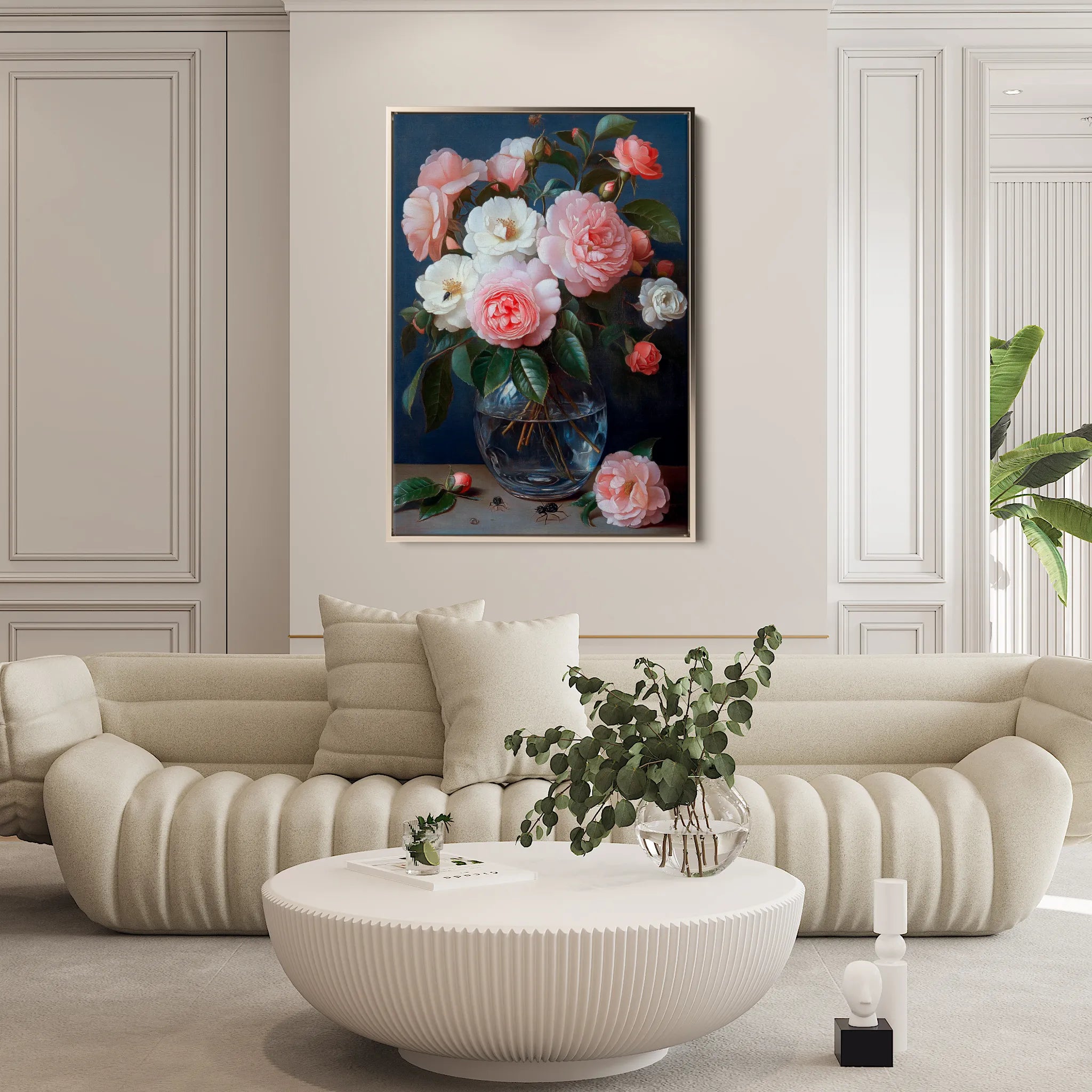 Floral 1132 Canvas Art 18" x 24" / 45 x 60 cm / Black