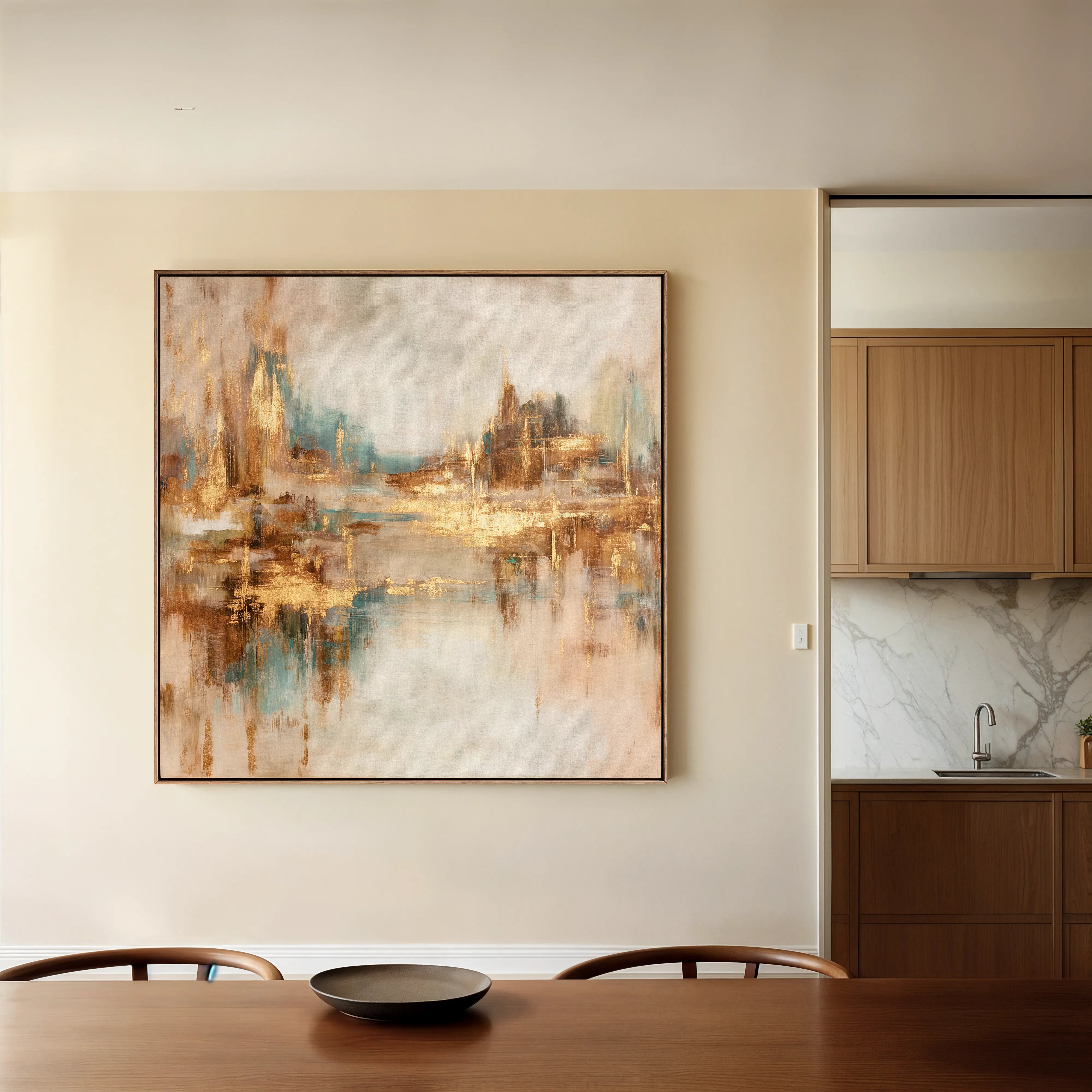 Abstract 1133 Canvas Art 16" x 16" / 40 x 40 cm / Black