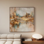 Abstract 1133 Canvas Art 16" x 16" / 40 x 40 cm / Black