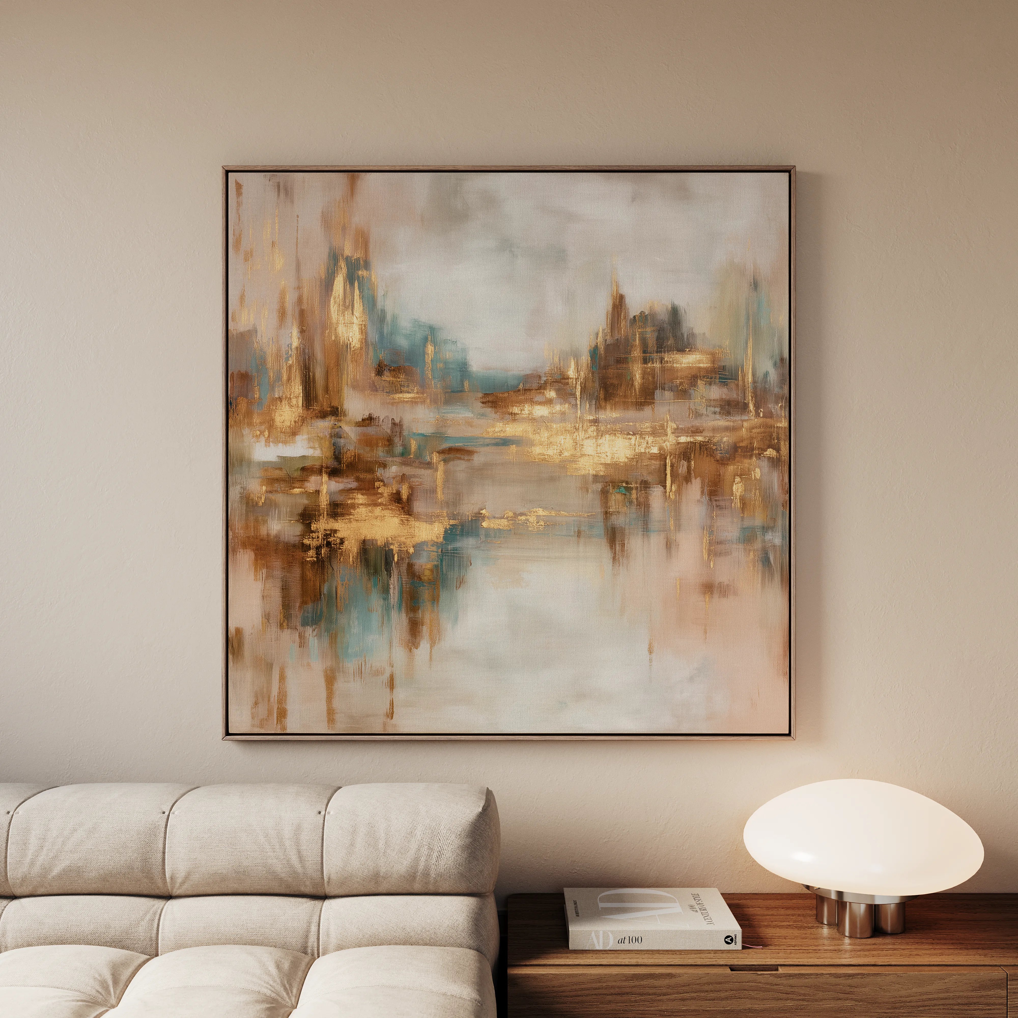 Abstract 1133 Canvas Art 16" x 16" / 40 x 40 cm / Black