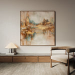 Abstract 1133 Canvas Art 16" x 16" / 40 x 40 cm / Black