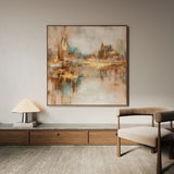 Abstract 1133 Canvas Art 16" x 16" / 40 x 40 cm / Black