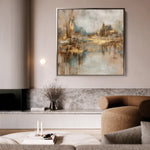 Abstract 1133 Canvas Art 16" x 16" / 40 x 40 cm / Black