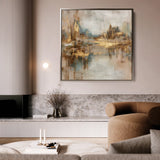 Abstract 1133 Canvas Art 16" x 16" / 40 x 40 cm / Black