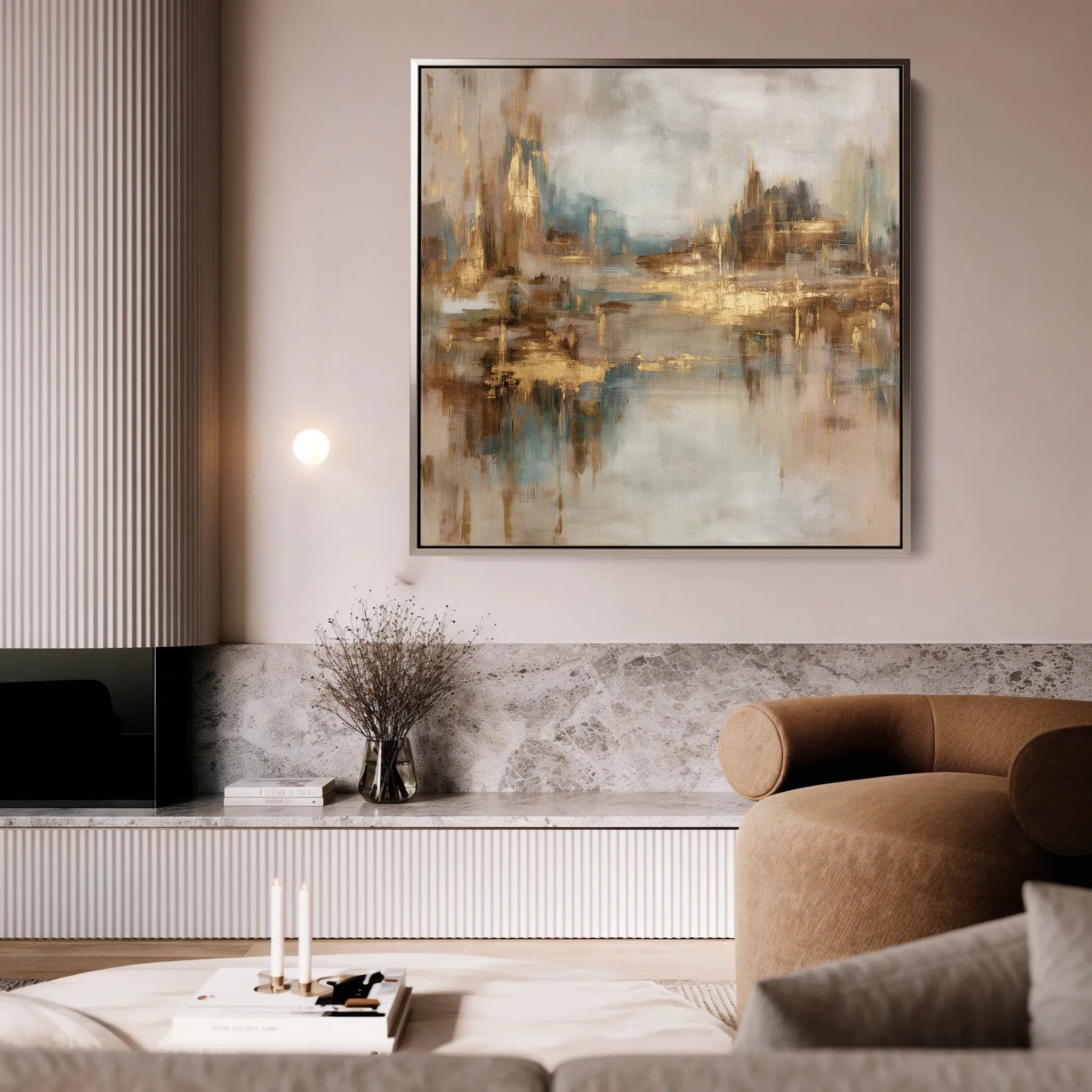 Abstract 1133 Canvas Art 16" x 16" / 40 x 40 cm / Black