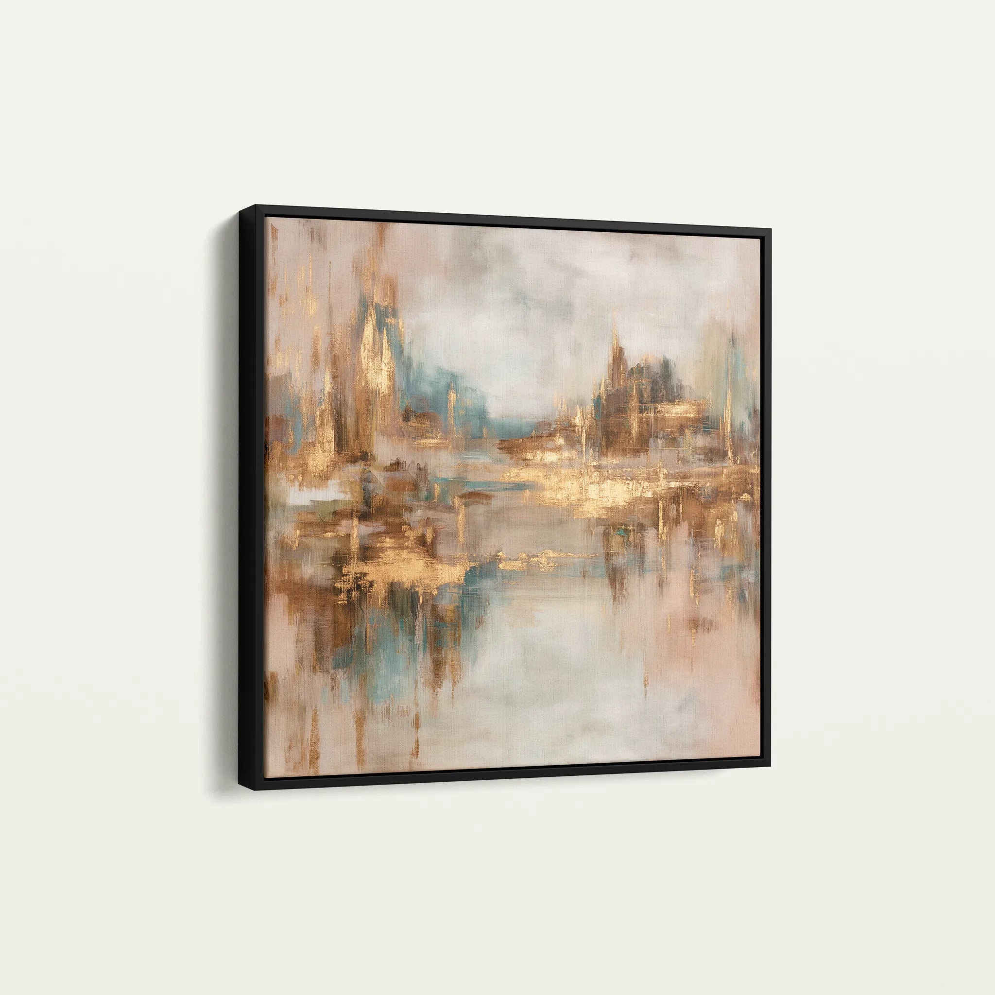 Abstract 1133 Canvas Art 16" x 16" / 40 x 40 cm / Black