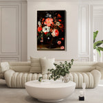 Floral 1133 Canvas Art 18" x 24" / 45 x 60 cm / Black