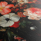 Floral 1133 Canvas Art 18" x 24" / 45 x 60 cm / Black