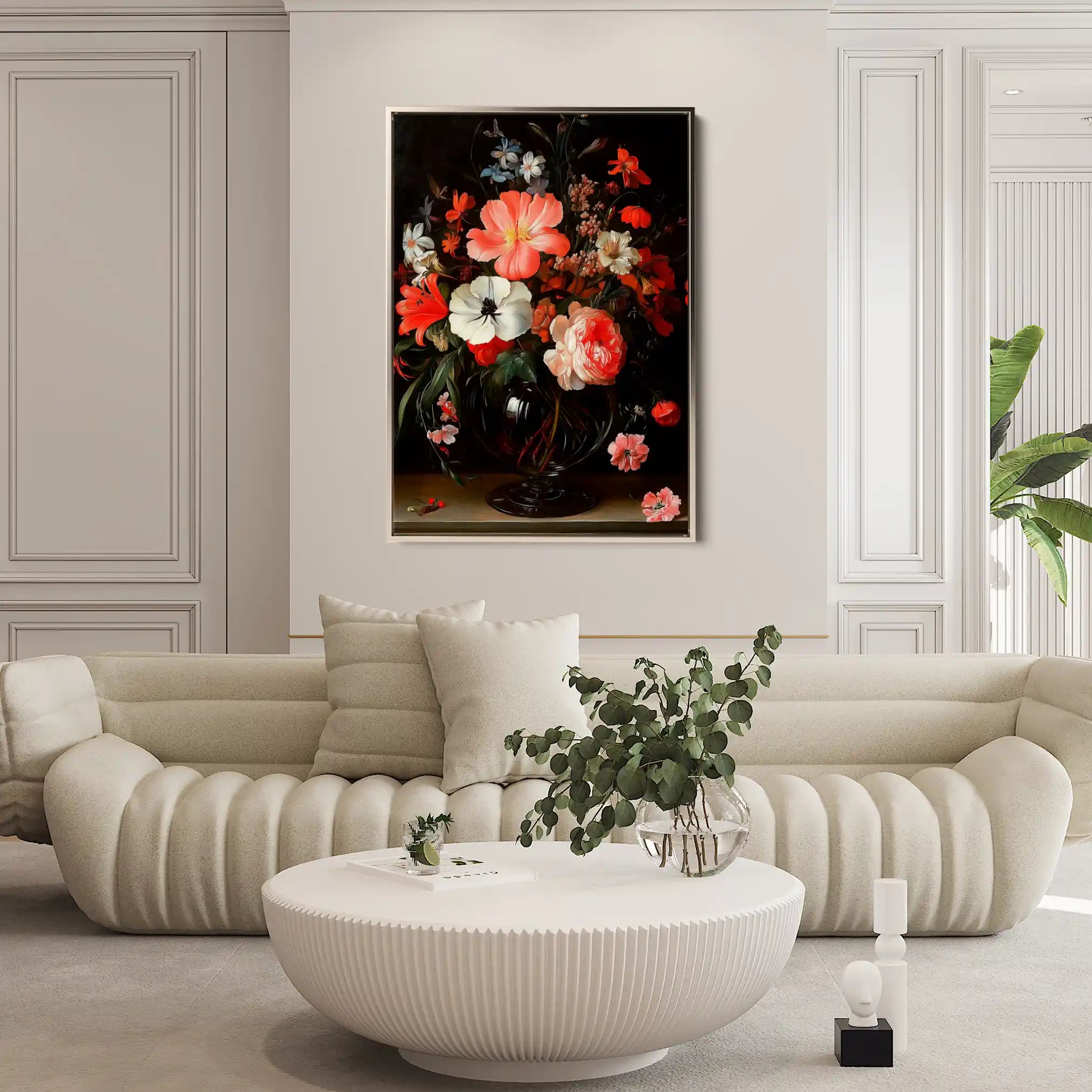 Floral 1133 Canvas Art 60 x 40 cm / Black