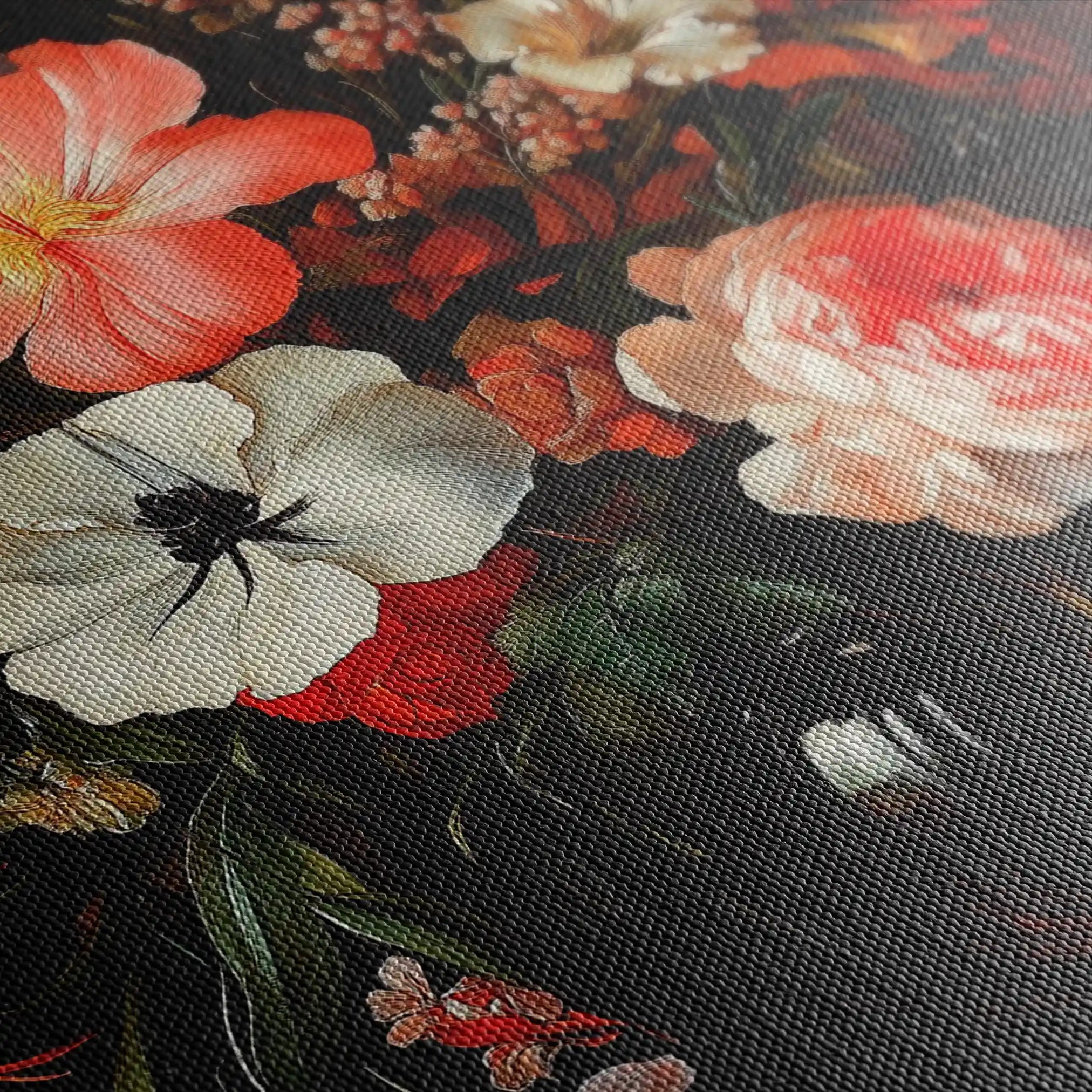 Floral 1133 Canvas Art 60 x 40 cm / Black