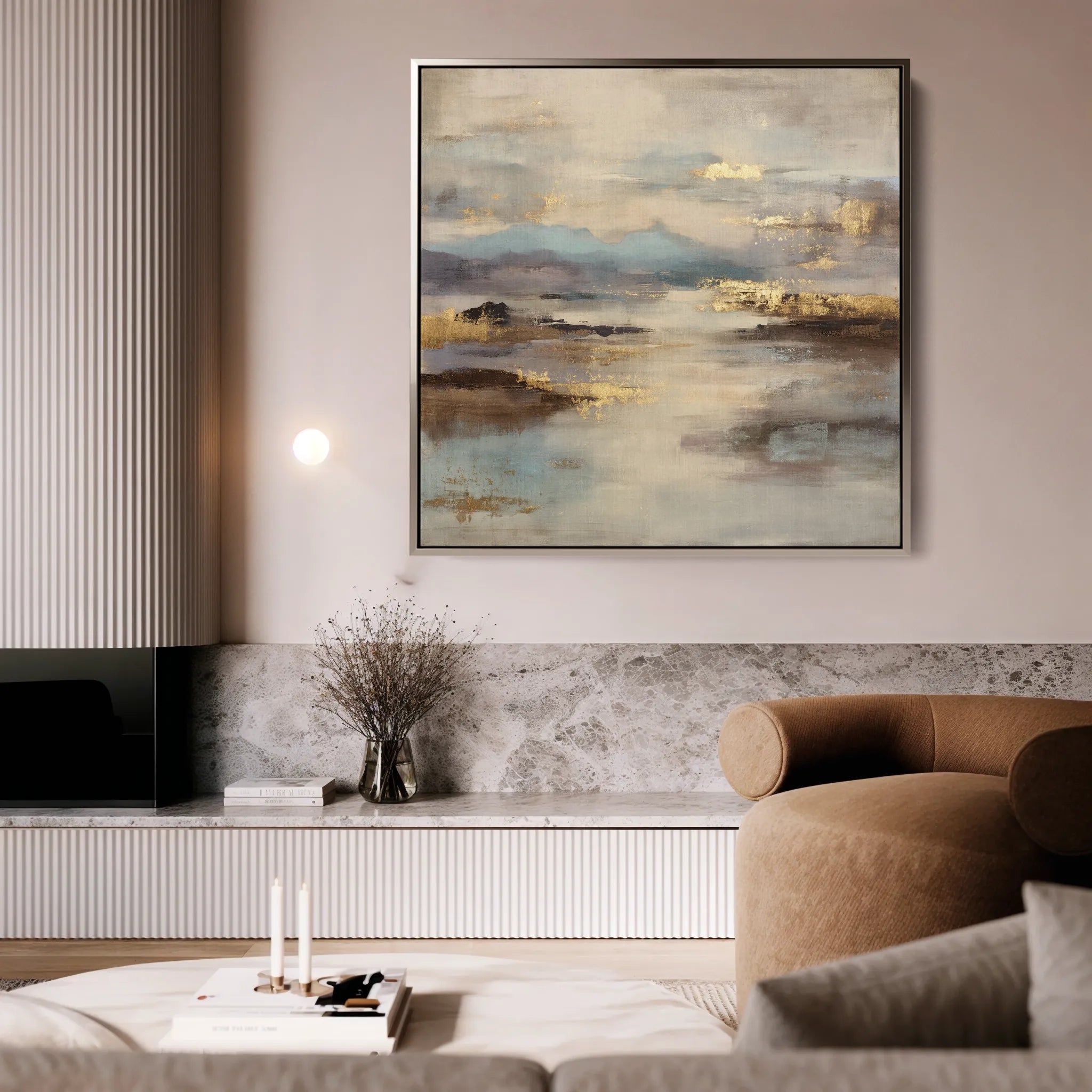 Abstract 1134 Canvas Art 16" x 16" / 40 x 40 cm / Black