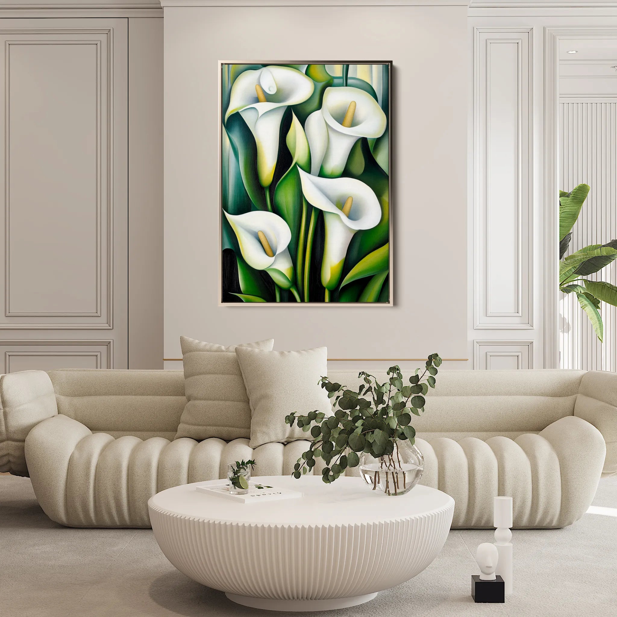 Floral 1134 Canvas Art 18" x 24" / 45 x 60 cm / Black