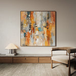Abstract 1135 Canvas Art 16" x 16" / 40 x 40 cm / Black