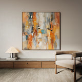 Abstract 1135 Canvas Art 16" x 16" / 40 x 40 cm / Black