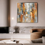 Abstract 1135 Canvas Art 16" x 16" / 40 x 40 cm / Black