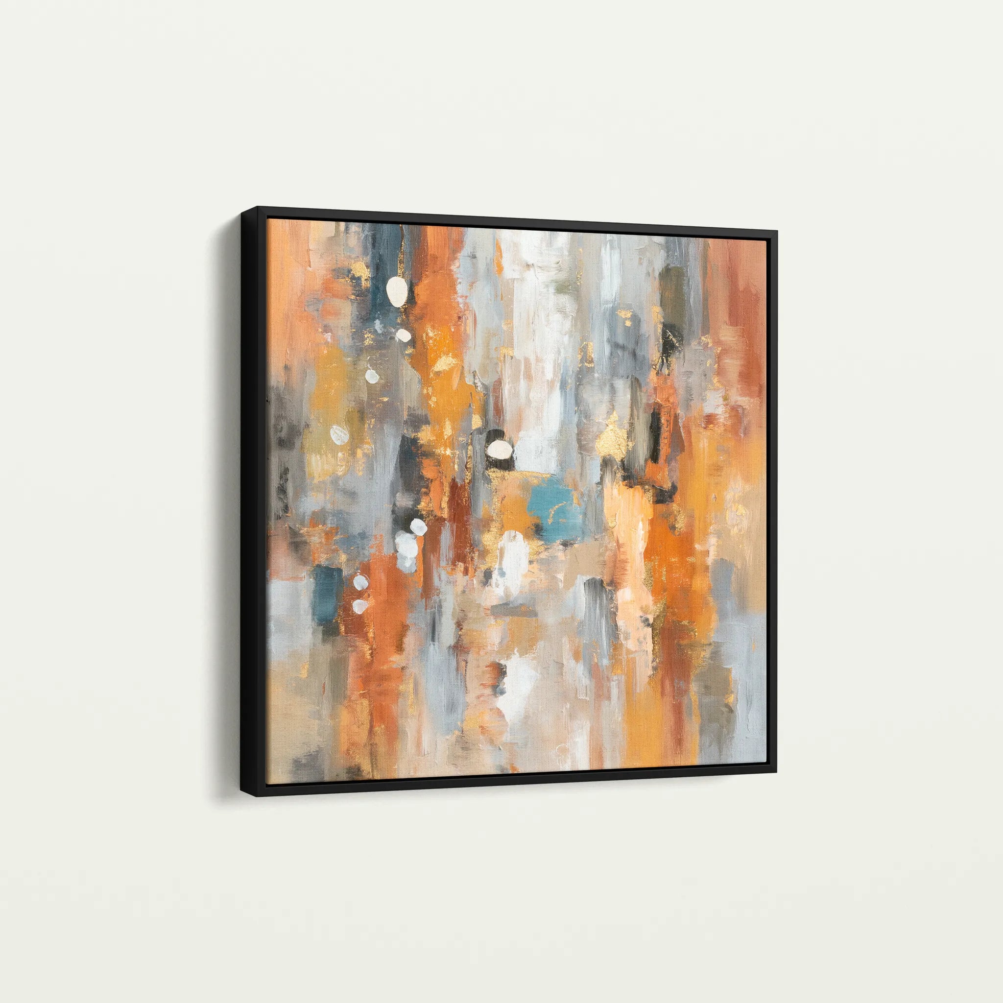 Abstract 1135 Canvas Art 16" x 16" / 40 x 40 cm / Black
