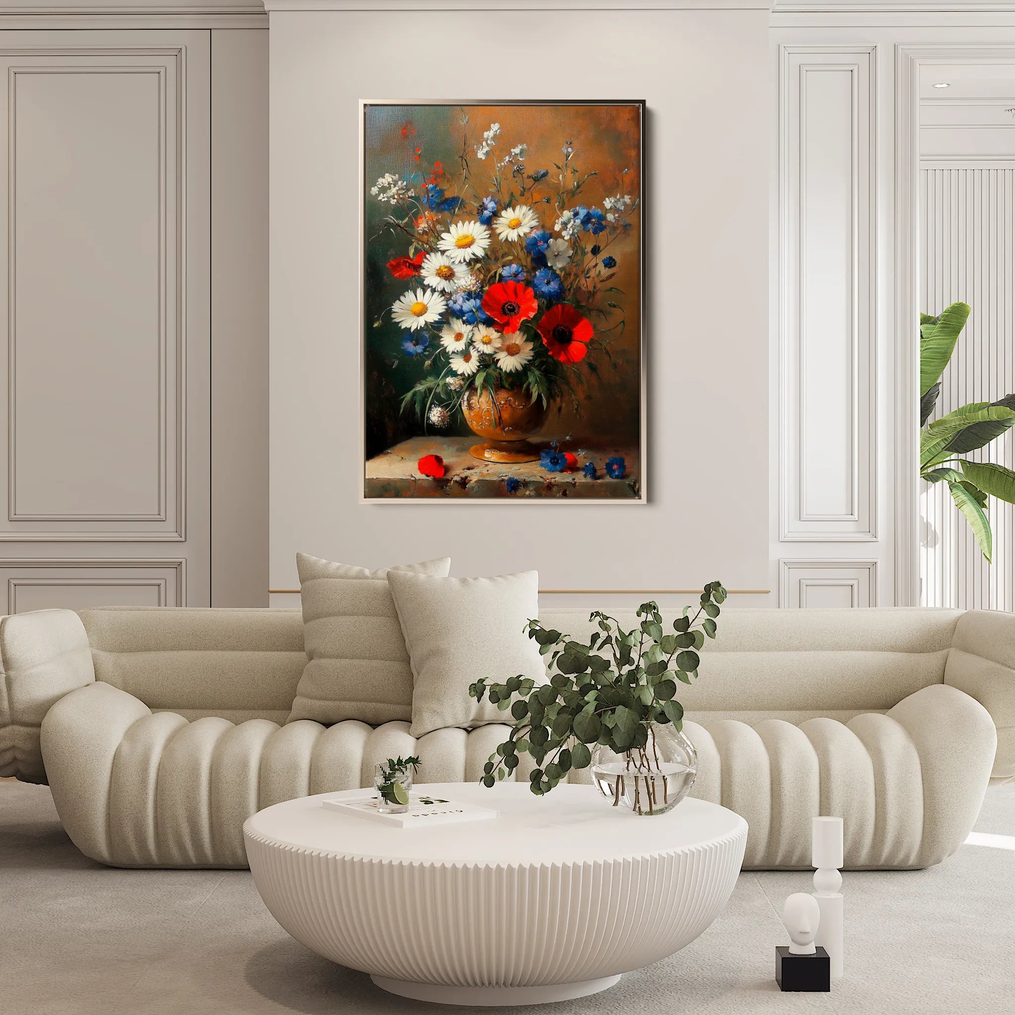 Floral 1135 Canvas Art 18" x 24" / 45 x 60 cm / Black