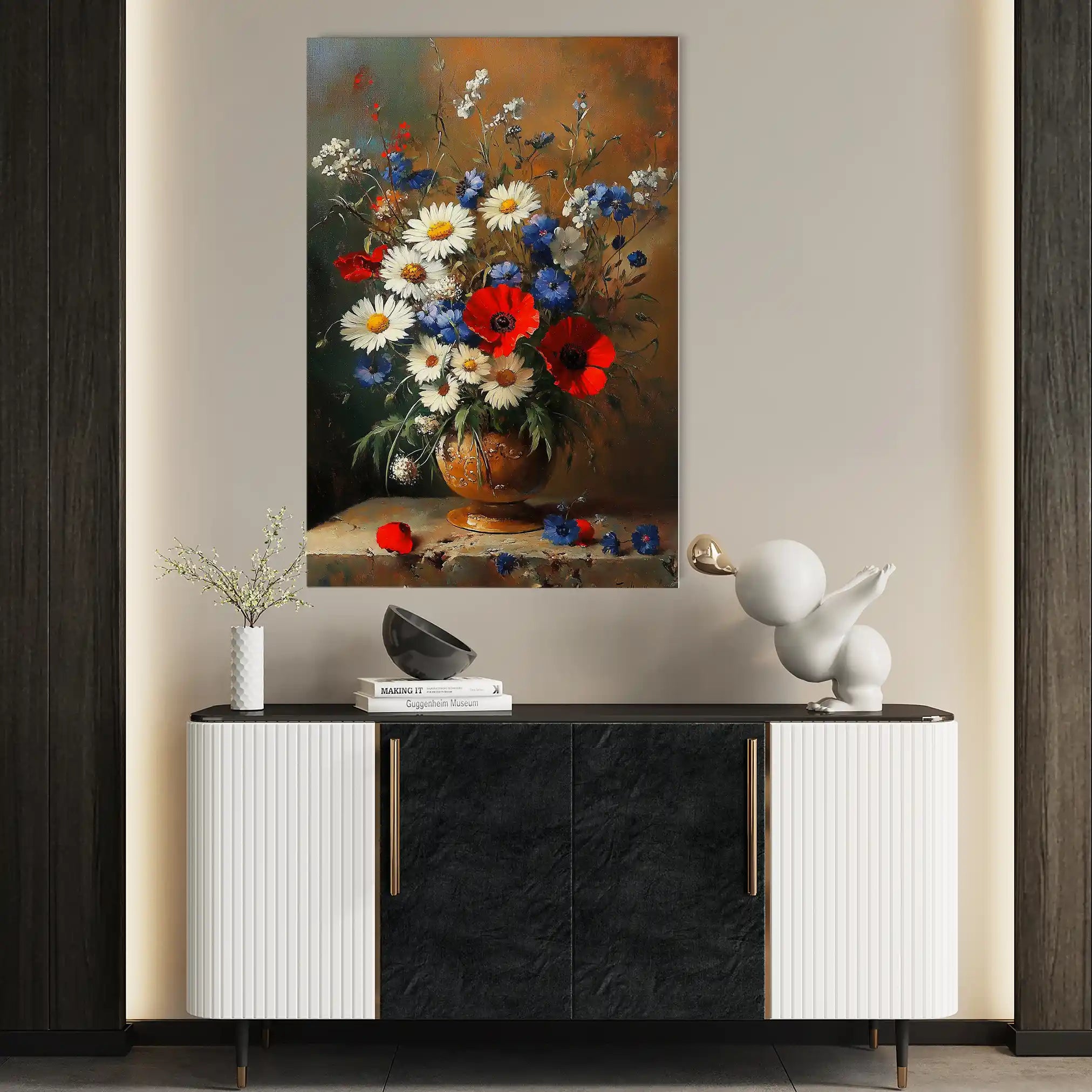 Floral 1135 Canvas Art 60 x 40 cm / Black