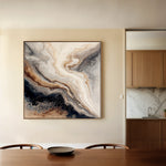 Abstract 1136 Canvas Art 16" x 16" / 40 x 40 cm / Black