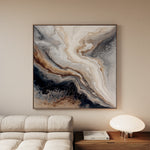 Abstract 1136 Canvas Art 16" x 16" / 40 x 40 cm / Black