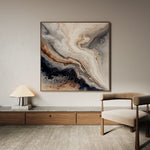 Abstract 1136 Canvas Art 16" x 16" / 40 x 40 cm / Black