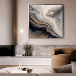 Abstract 1136 Canvas Art 16" x 16" / 40 x 40 cm / Black