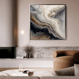 Abstract 1136 Canvas Art 16" x 16" / 40 x 40 cm / Black