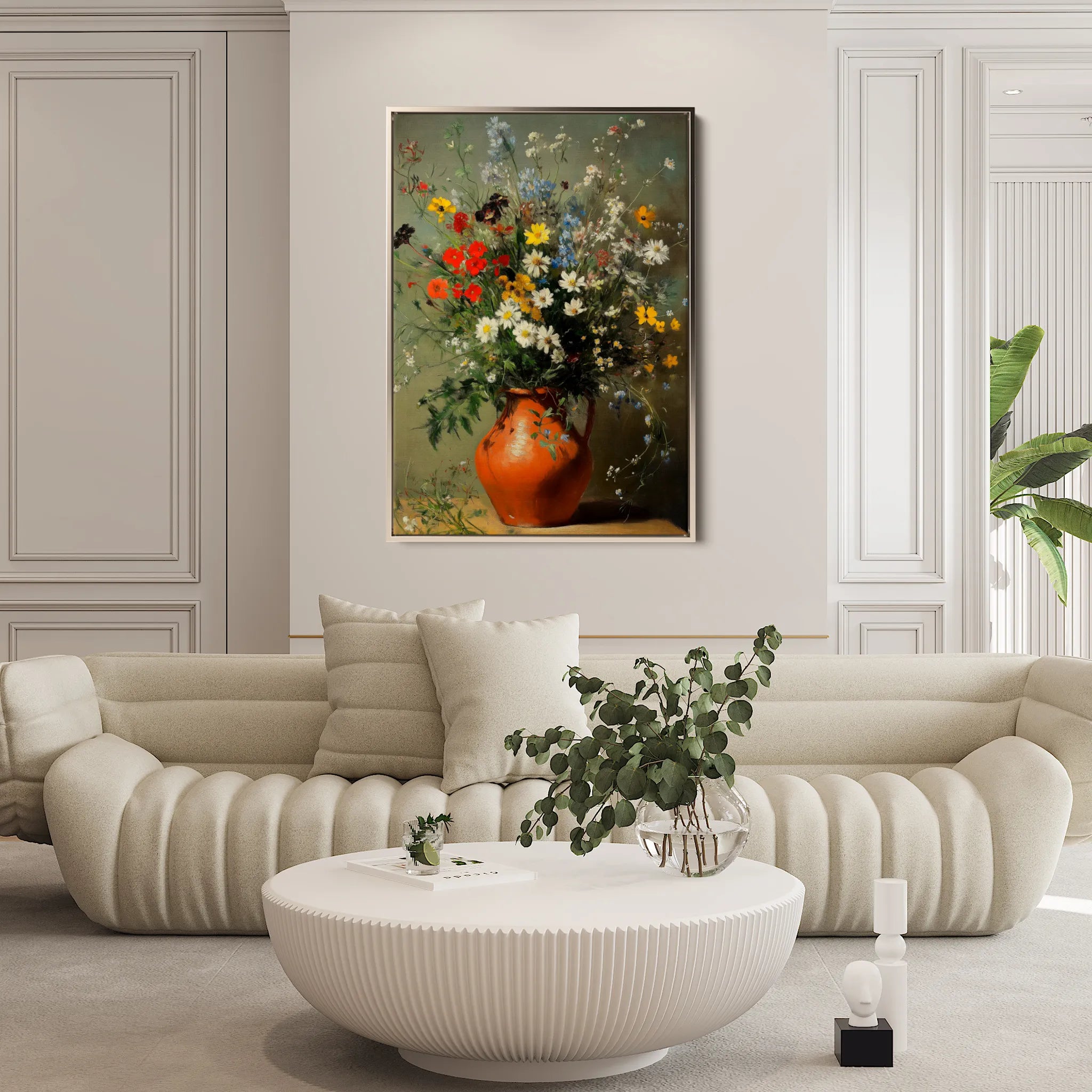 Floral 1136 Canvas Art 18" x 24" / 45 x 60 cm / Black