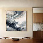 Abstract 1137 Canvas Art 16" x 16" / 40 x 40 cm / Black