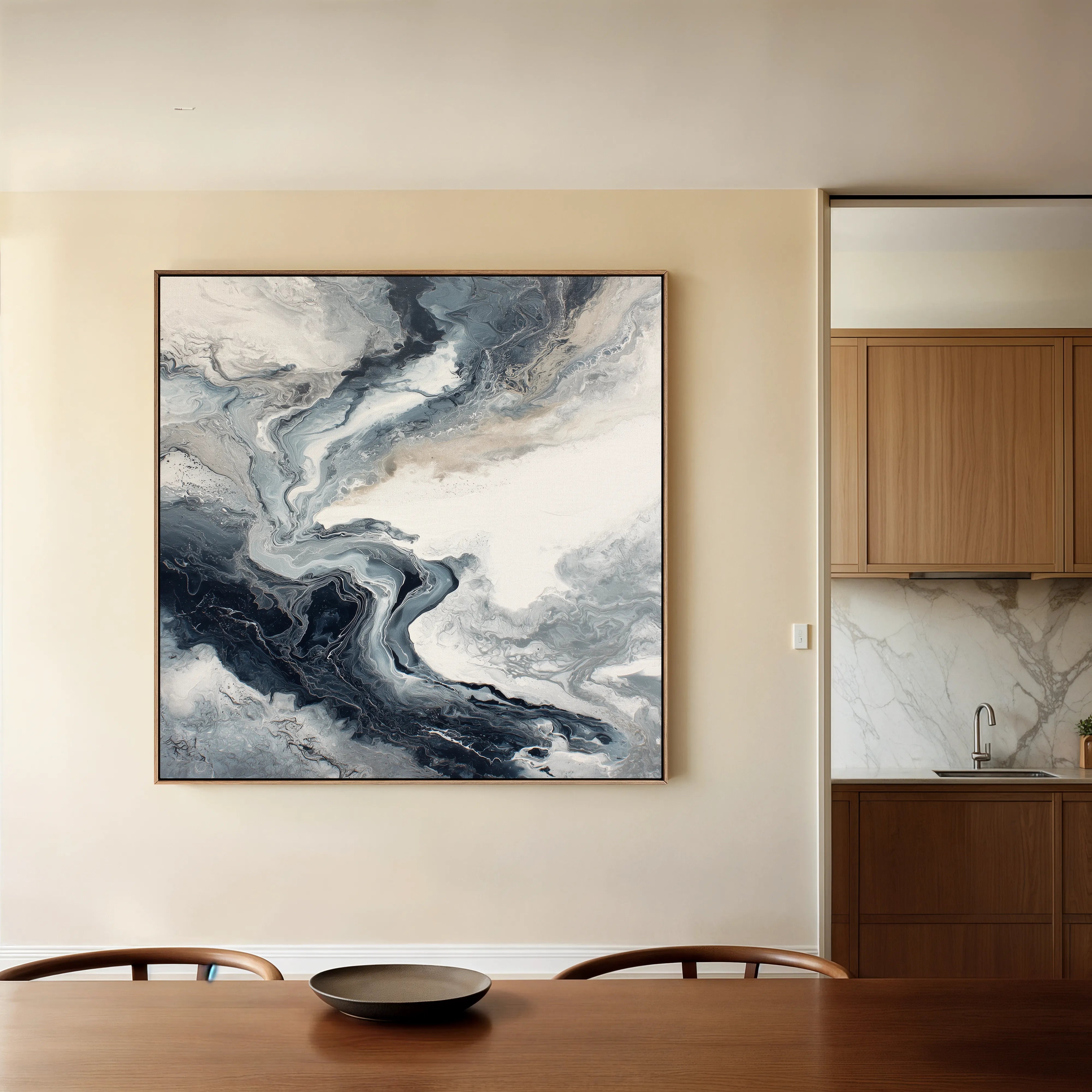 Abstract 1137 Canvas Art 16" x 16" / 40 x 40 cm / Black