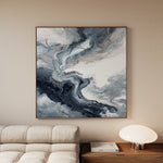 Abstract 1137 Canvas Art 16" x 16" / 40 x 40 cm / Black