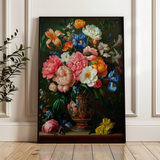 Floral 1137 Canvas Art 18" x 24" / 45 x 60 cm / Black