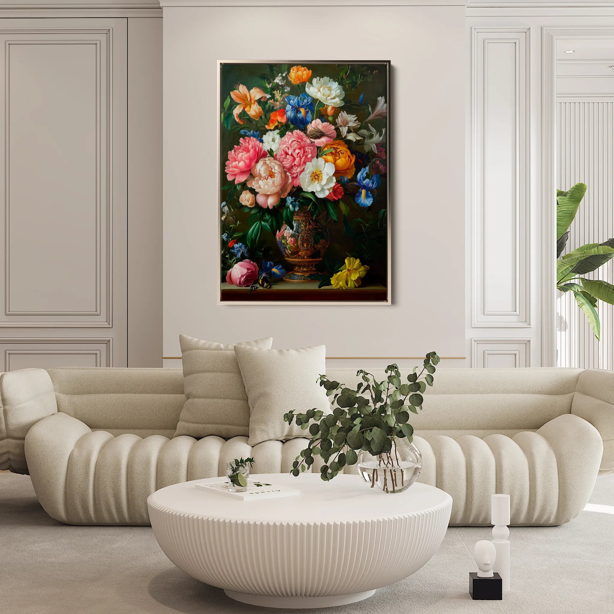 Floral 1137 Canvas Art 18" x 24" / 45 x 60 cm / Black