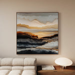 Abstract 1138 Canvas Art 16" x 16" / 40 x 40 cm / Black