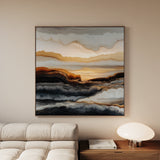 Abstract 1138 Canvas Art 16" x 16" / 40 x 40 cm / Black