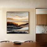 Abstract 1138 Canvas Art 16" x 16" / 40 x 40 cm / Black