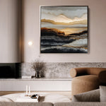 Abstract 1138 Canvas Art 16" x 16" / 40 x 40 cm / Black