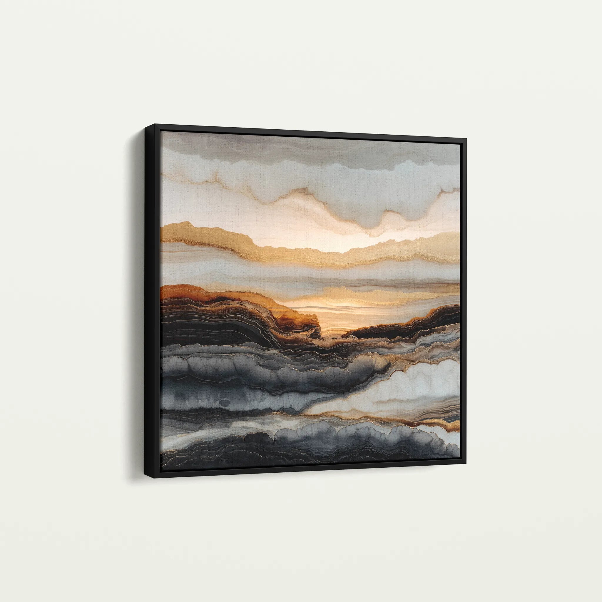 Abstract 1138 Canvas Art 16" x 16" / 40 x 40 cm / Black