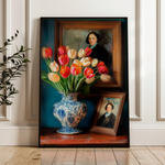 Floral 1138 Canvas Art 18" x 24" / 45 x 60 cm / Black