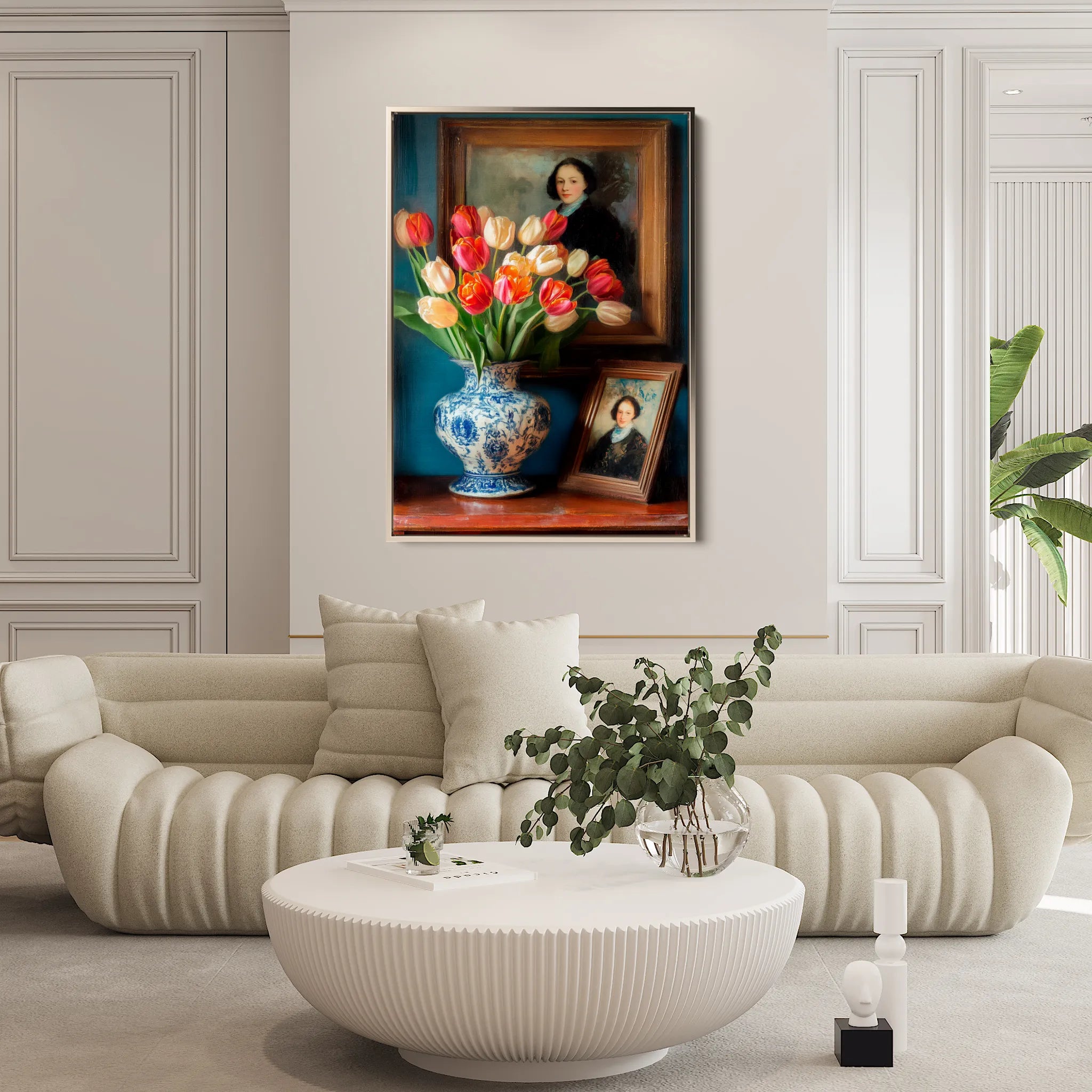 Floral 1138 Canvas Art 18" x 24" / 45 x 60 cm / Black