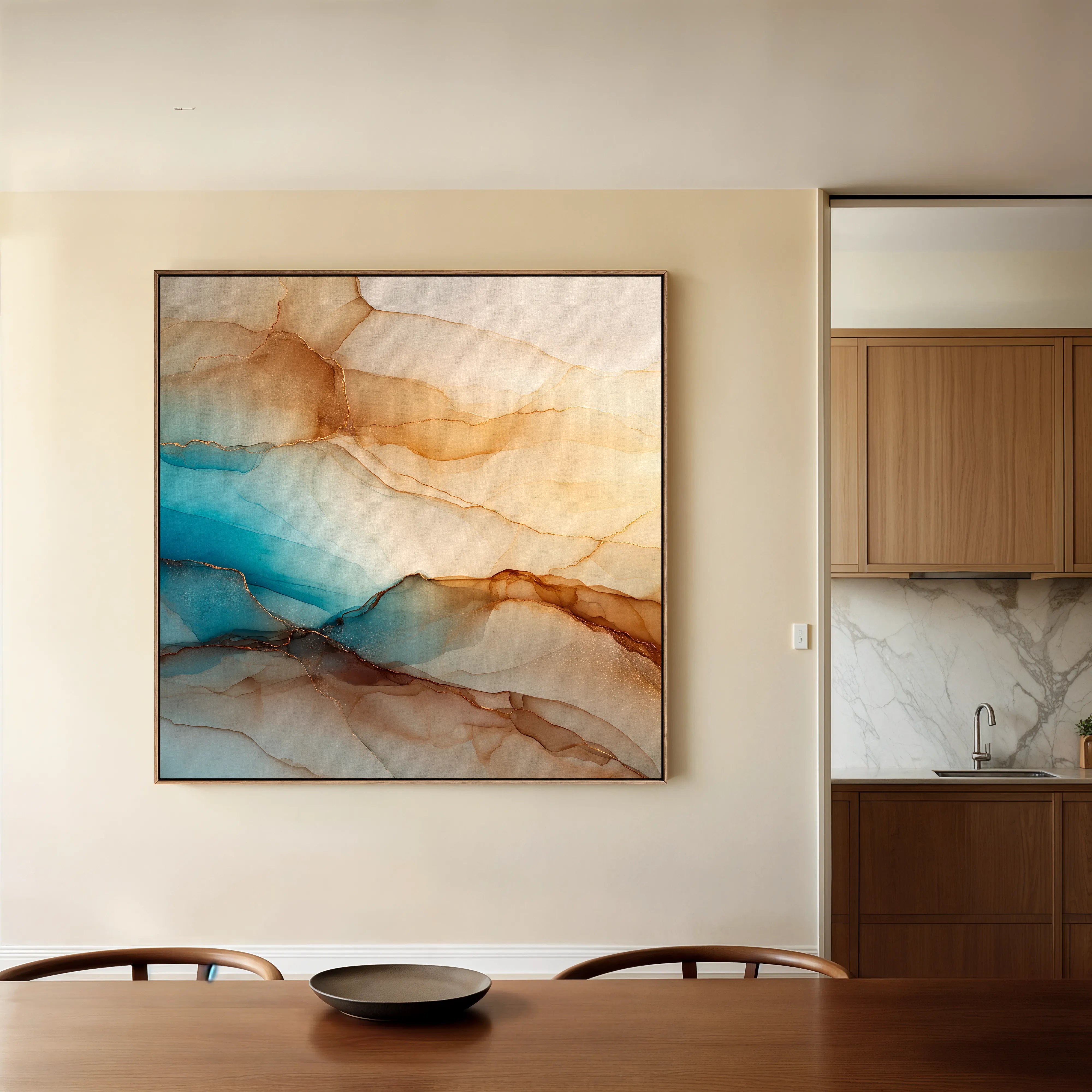 Abstract 1139 Canvas Art 16" x 16" / 40 x 40 cm / Black