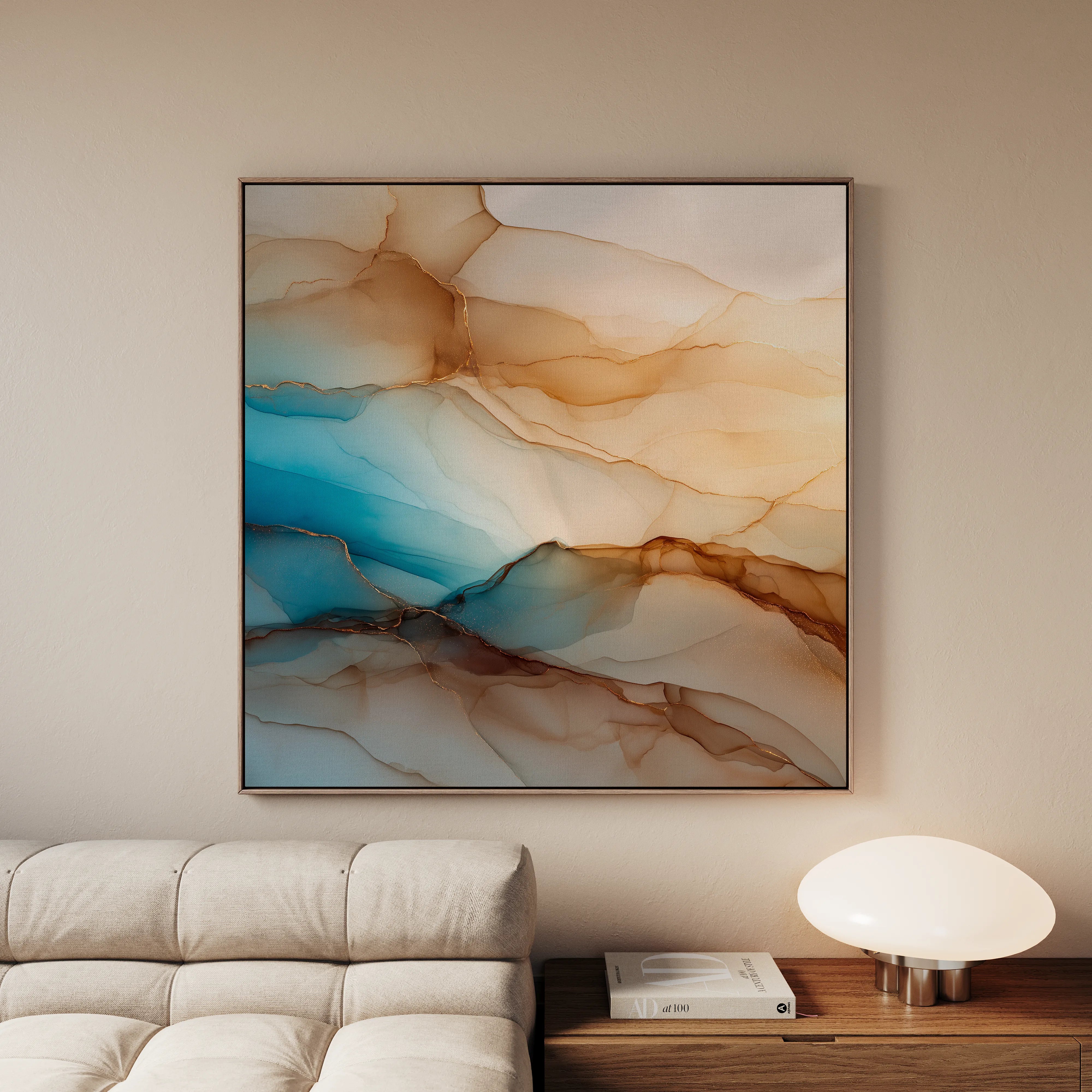 Abstract 1139 Canvas Art 16" x 16" / 40 x 40 cm / Black