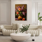 Floral 1139 Canvas Art 18" x 24" / 45 x 60 cm / Black