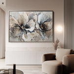 Floral 114 Canvas Art 18" x 24" / 45 x 60 cm / Black
